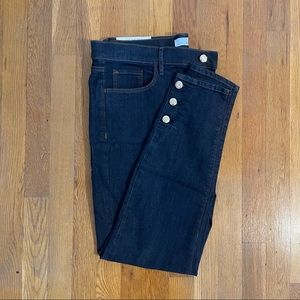 Anne Taylor LOFT High Waist Skinny Jeans - Stretch/Ankle Button Detail